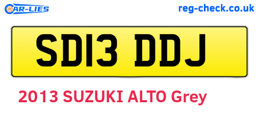 SD13DDJ are the vehicle registration plates.