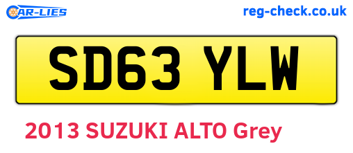 SD63YLW are the vehicle registration plates.