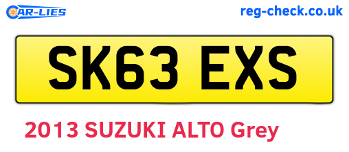 SK63EXS are the vehicle registration plates.