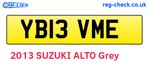 YB13VME are the vehicle registration plates.