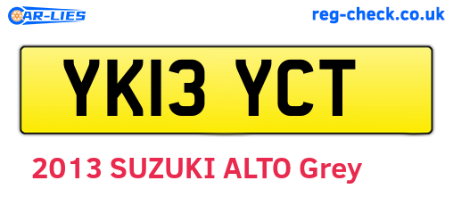 YK13YCT are the vehicle registration plates.