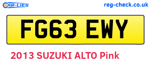 FG63EWY are the vehicle registration plates.
