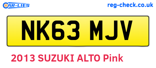 NK63MJV are the vehicle registration plates.