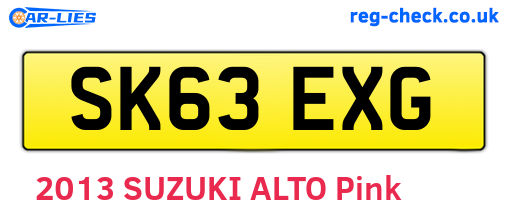 SK63EXG are the vehicle registration plates.