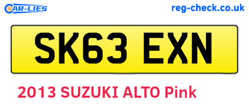 SK63EXN are the vehicle registration plates.