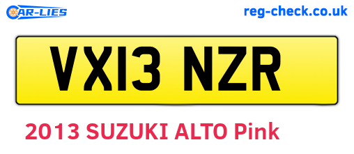 VX13NZR are the vehicle registration plates.