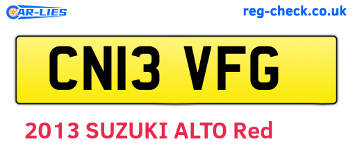 CN13VFG are the vehicle registration plates.