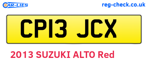 CP13JCX are the vehicle registration plates.
