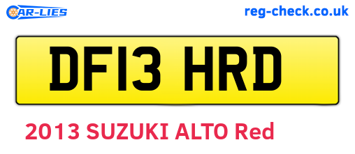 DF13HRD are the vehicle registration plates.