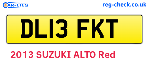 DL13FKT are the vehicle registration plates.