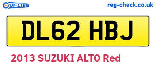 DL62HBJ are the vehicle registration plates.