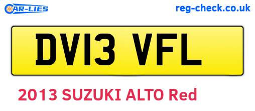 DV13VFL are the vehicle registration plates.