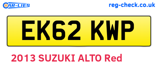 EK62KWP are the vehicle registration plates.