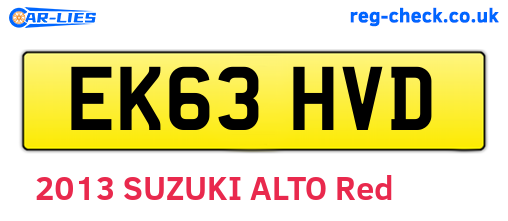 EK63HVD are the vehicle registration plates.