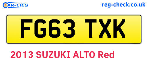 FG63TXK are the vehicle registration plates.