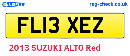 FL13XEZ are the vehicle registration plates.