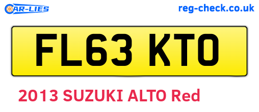 FL63KTO are the vehicle registration plates.