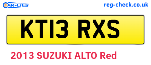 KT13RXS are the vehicle registration plates.