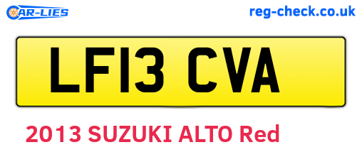 LF13CVA are the vehicle registration plates.