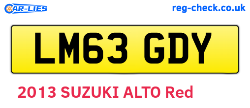 LM63GDY are the vehicle registration plates.