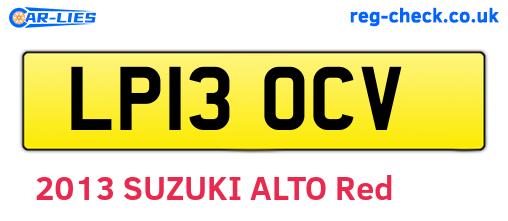 LP13OCV are the vehicle registration plates.