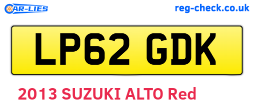 LP62GDK are the vehicle registration plates.