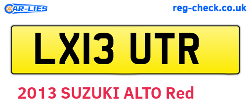 LX13UTR are the vehicle registration plates.