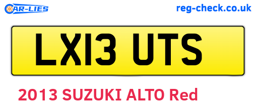 LX13UTS are the vehicle registration plates.