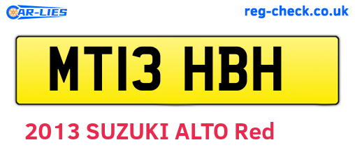 MT13HBH are the vehicle registration plates.