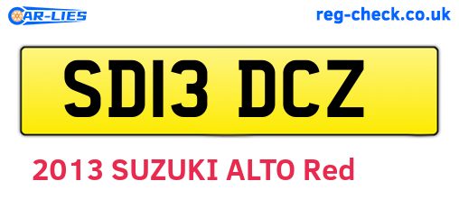 SD13DCZ are the vehicle registration plates.