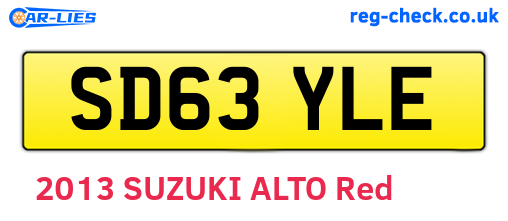 SD63YLE are the vehicle registration plates.