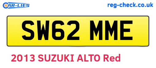 SW62MME are the vehicle registration plates.