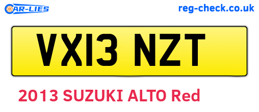 VX13NZT are the vehicle registration plates.