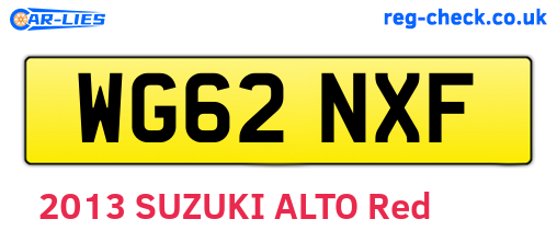 WG62NXF are the vehicle registration plates.