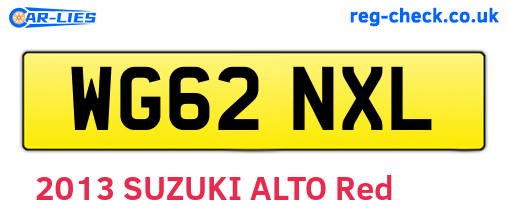 WG62NXL are the vehicle registration plates.