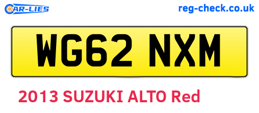 WG62NXM are the vehicle registration plates.