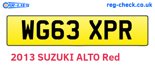 WG63XPR are the vehicle registration plates.