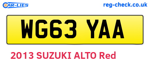 WG63YAA are the vehicle registration plates.