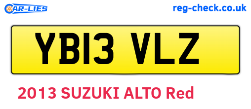 YB13VLZ are the vehicle registration plates.