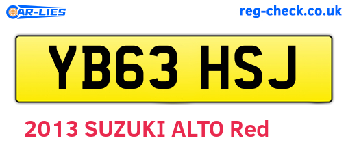 YB63HSJ are the vehicle registration plates.