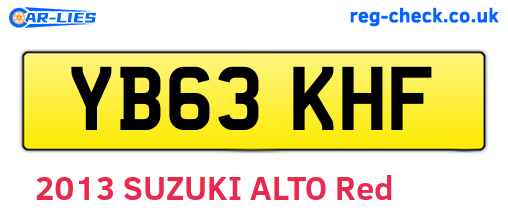 YB63KHF are the vehicle registration plates.