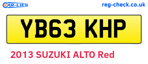 YB63KHP are the vehicle registration plates.