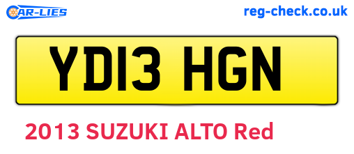 YD13HGN are the vehicle registration plates.