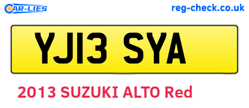 YJ13SYA are the vehicle registration plates.