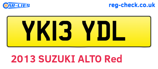 YK13YDL are the vehicle registration plates.