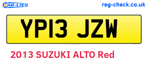 YP13JZW are the vehicle registration plates.