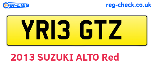 YR13GTZ are the vehicle registration plates.