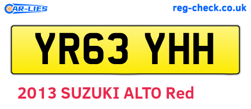 YR63YHH are the vehicle registration plates.
