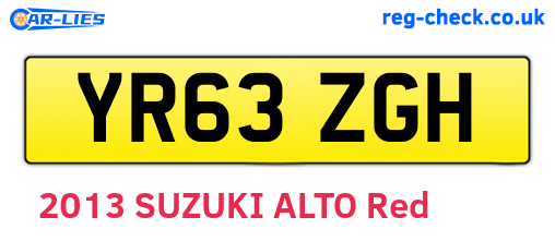 YR63ZGH are the vehicle registration plates.
