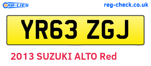 YR63ZGJ are the vehicle registration plates.